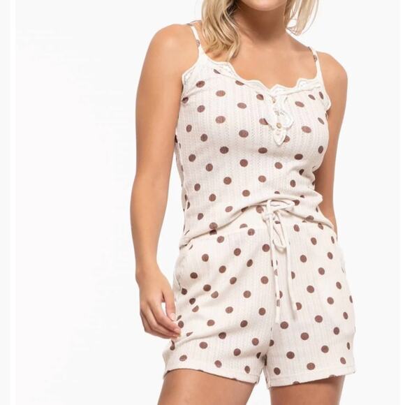 NWT Ivory Polka Dot Set Size Medium - Picture 3 of 6